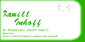 kamill inhoff business card